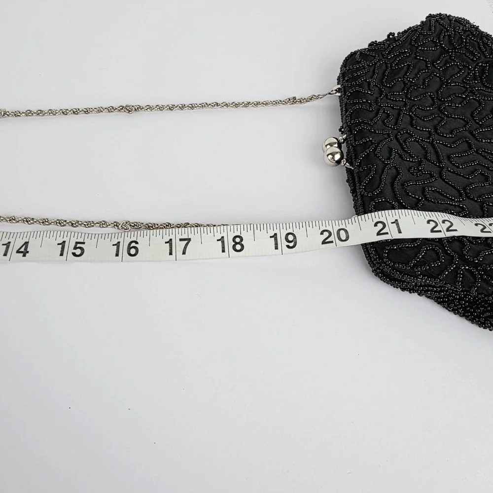 Vintage La Regale Black Beaded Evening Bag NWT